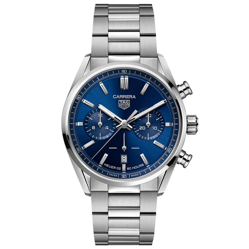 TAG Heuer Carrera Heuer 02 Automatic Mens Blue Steel Chronograph Watch image number 1