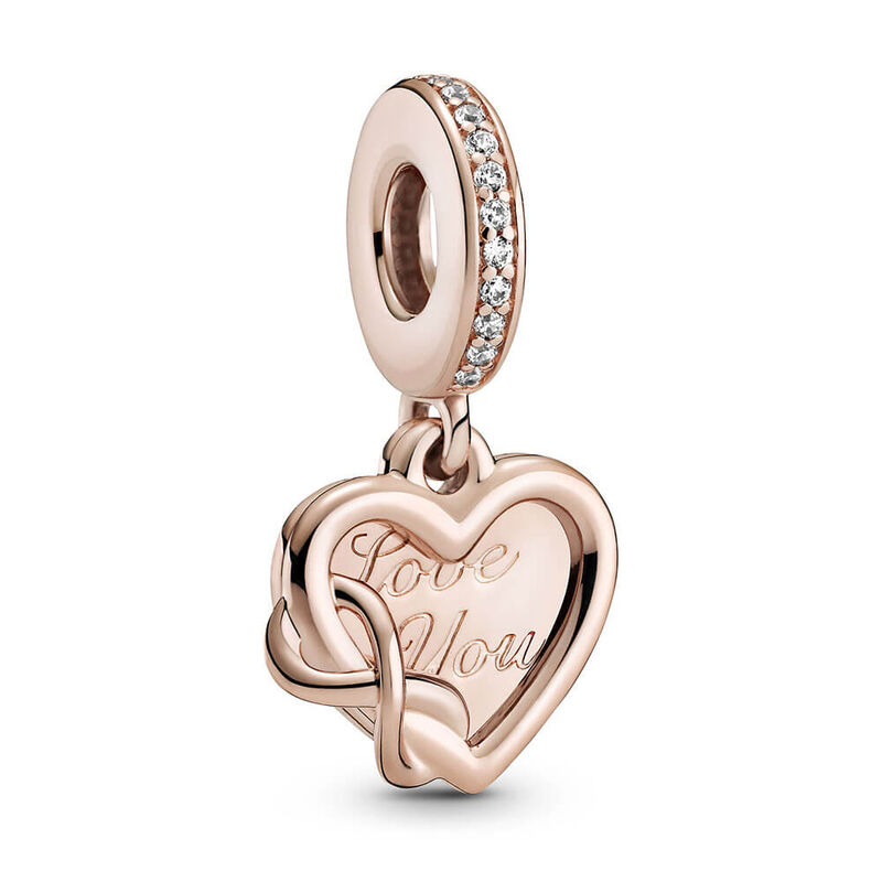 Pandora Love You Infinity Heart CZ Dangle Charm image number 1