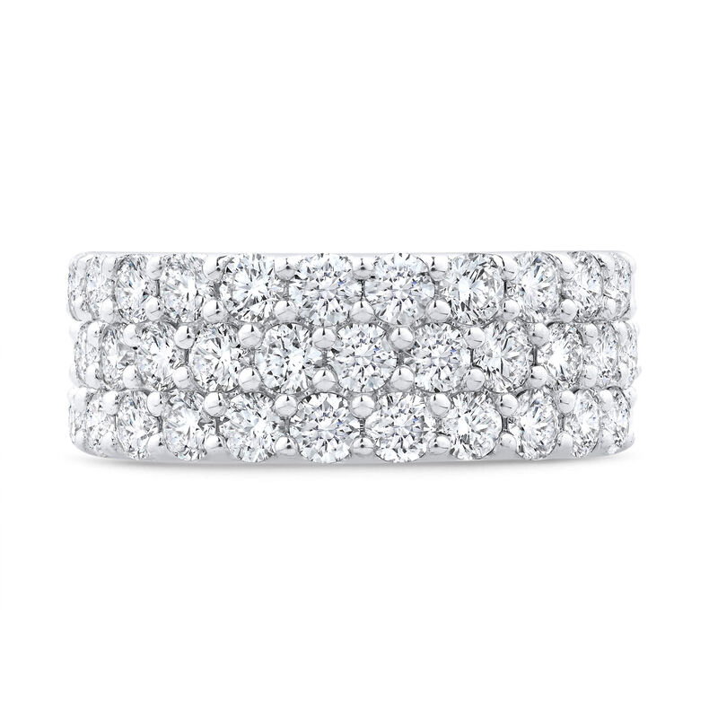 Bella Ponte Three-Row Tiger Set Diamond Bridal Ring, 14K White Gold image number 3