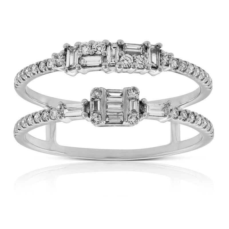 Two-Row Diamond Band Ring 14K image number 0