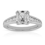 Asscher Cut Engagement Ring in Platinum, 2.12 ct. Center