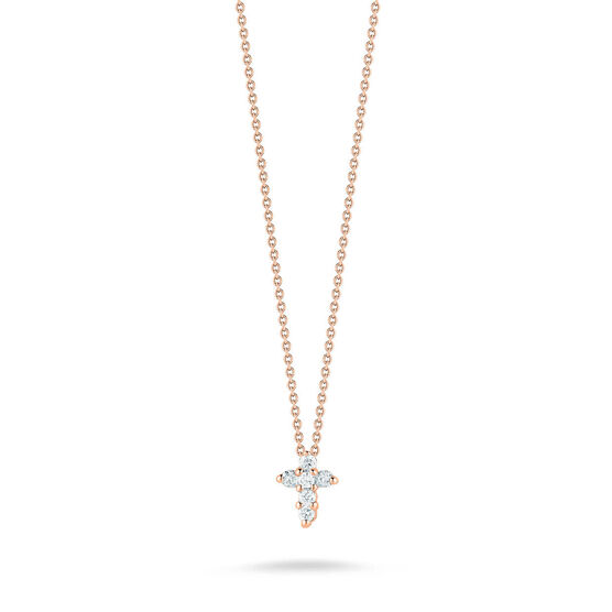 Roberto Coin Tiny Treasures Diamond Baby Cross Necklace 18K