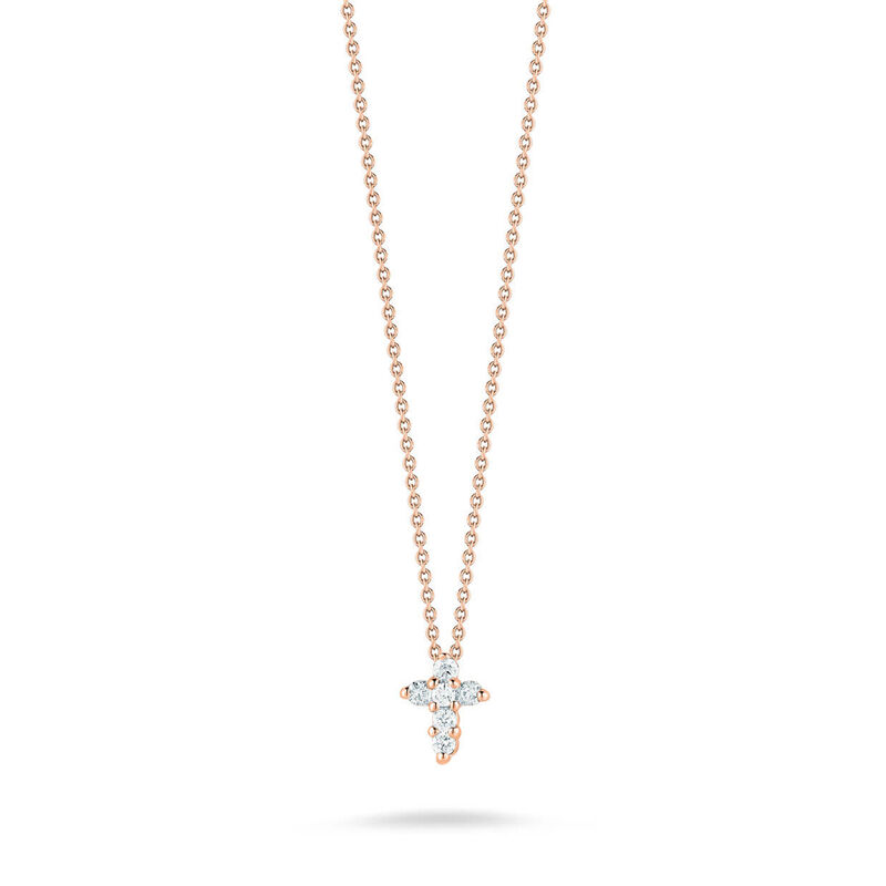 Roberto Coin Tiny Treasures Diamond Baby Cross Necklace 18K image number 1