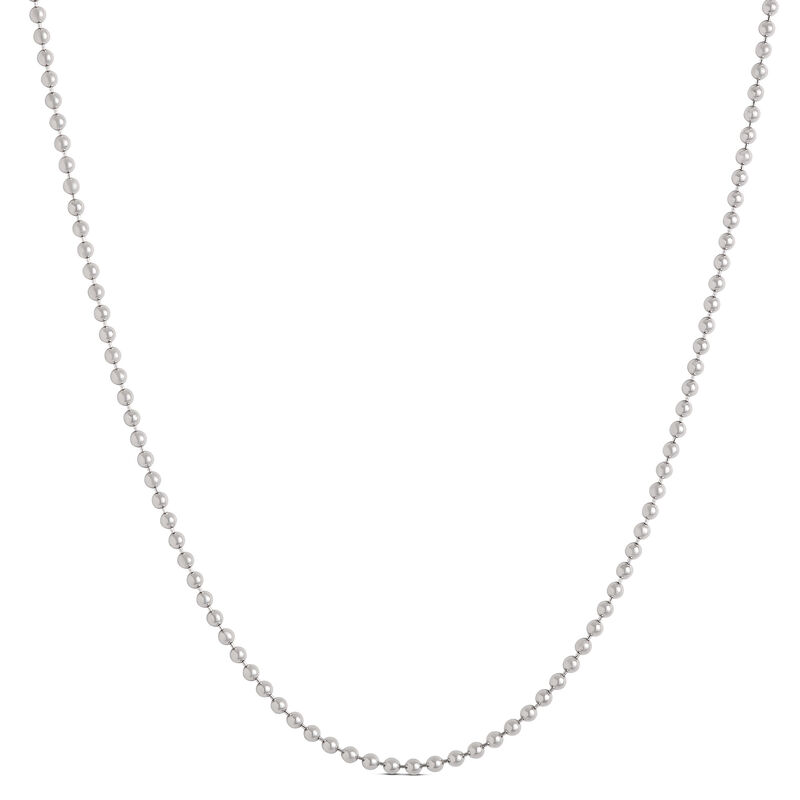 Bead Chain, 18-Inches, 14K White Gold image number 0