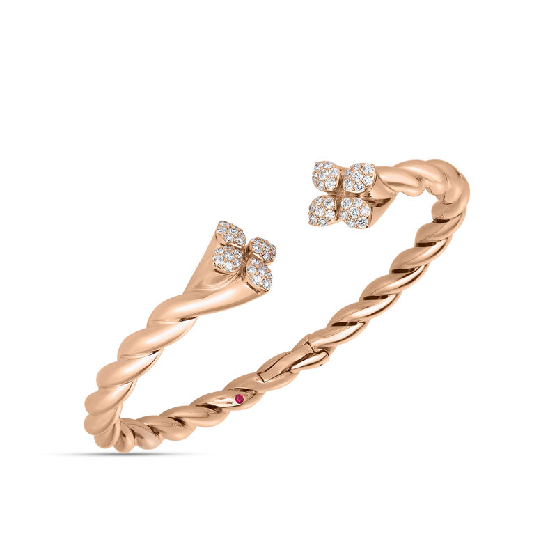 Roberto Coin 18k Rose Gold Love In Verona Diamond Twist Bangle image number 0