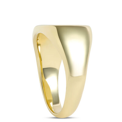 Cushion Cut Malachite Ring, 14K Yellow Gold