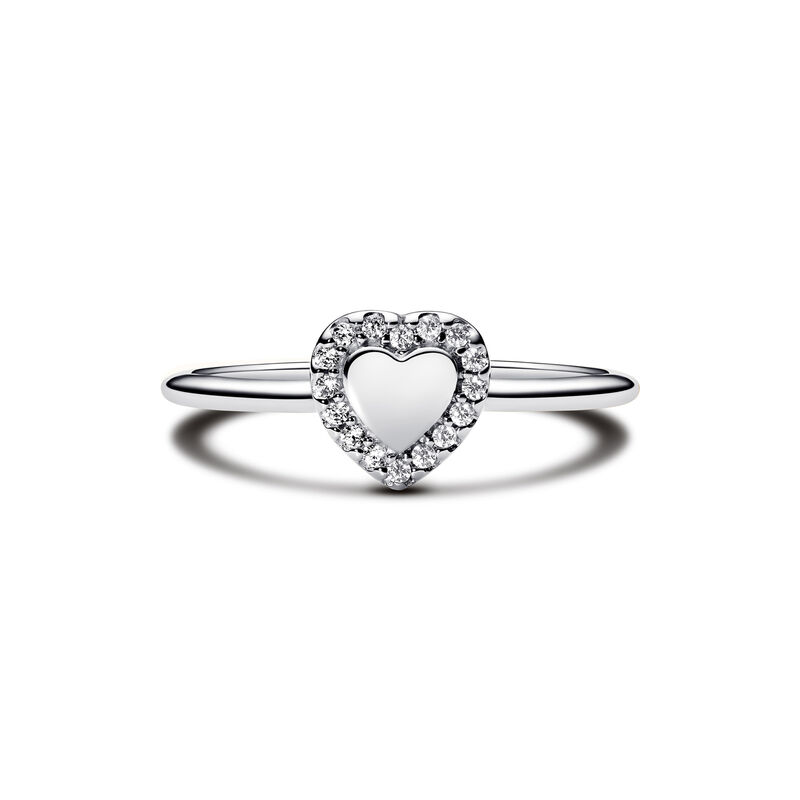 Pandora Engravable Heart Halo Ring image number 2