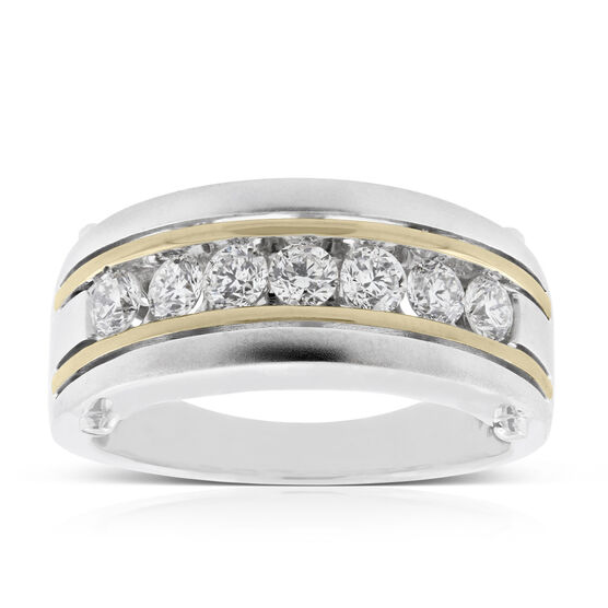 Men's Two-Tone Diamond Ring 14K