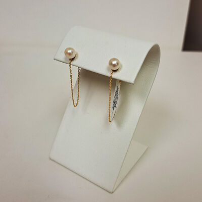 Cultured Pearl Dangle Earrings, 14K Yellow Gold
