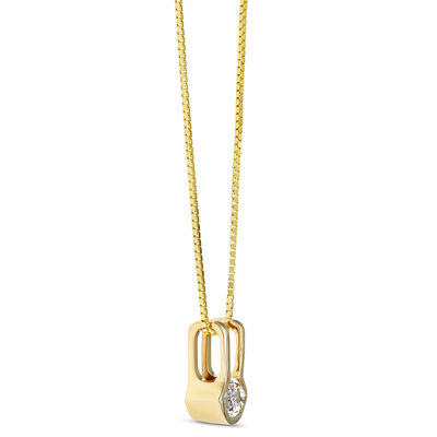 Modern 18-Inch East-to-West Pointing Marquise Diamond Pendant Necklace, &frac14; Carat, 14K Yellow Gold