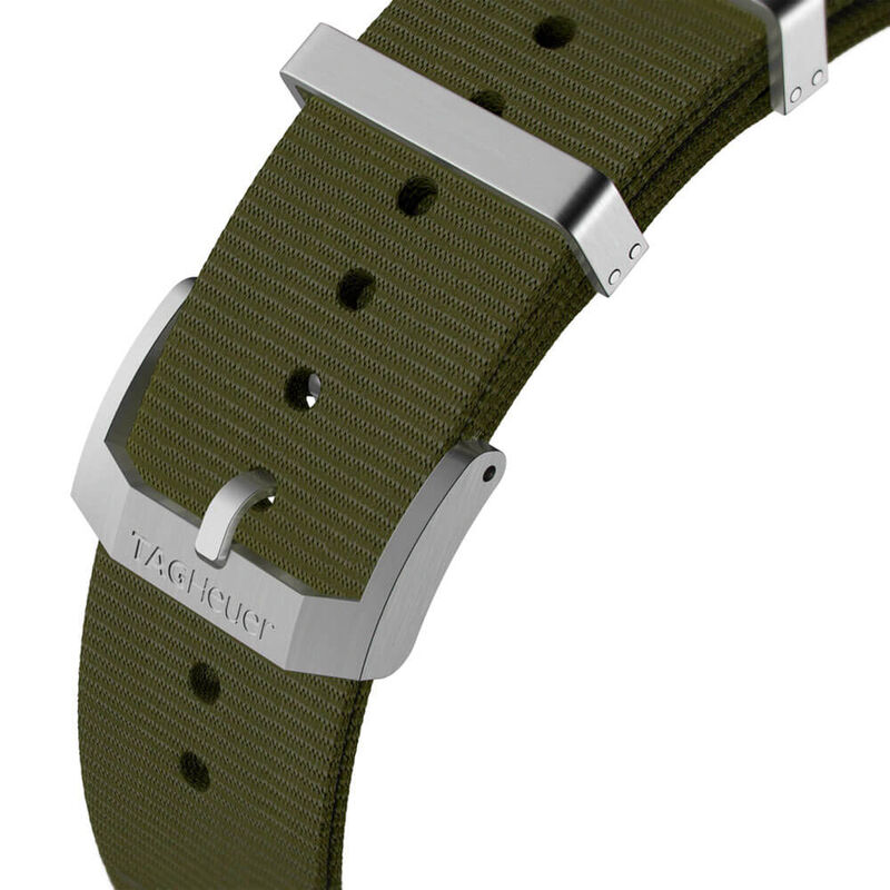 TAG Heuer Aquaracer Quartz Mens Khaki Nylon Steel Watch, 43mm image number 3