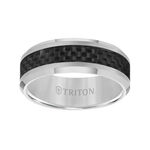 TRITON Contemporary Comfort Fit Carbon Fiber Band in Grey Tungsten, 8 mm