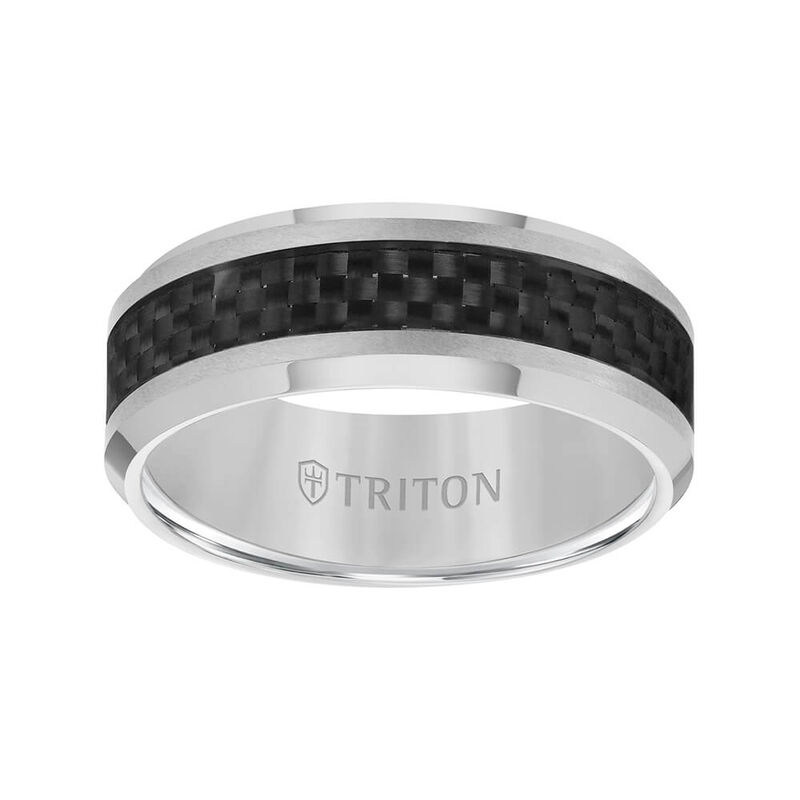 TRITON Contemporary Comfort Fit Carbon Fiber Band in Grey Tungsten, 8 mm image number 2
