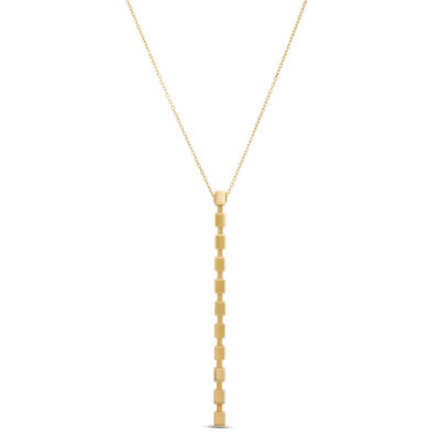 Toscano Cubic Linear Drop Necklace 14K Yellow Gold