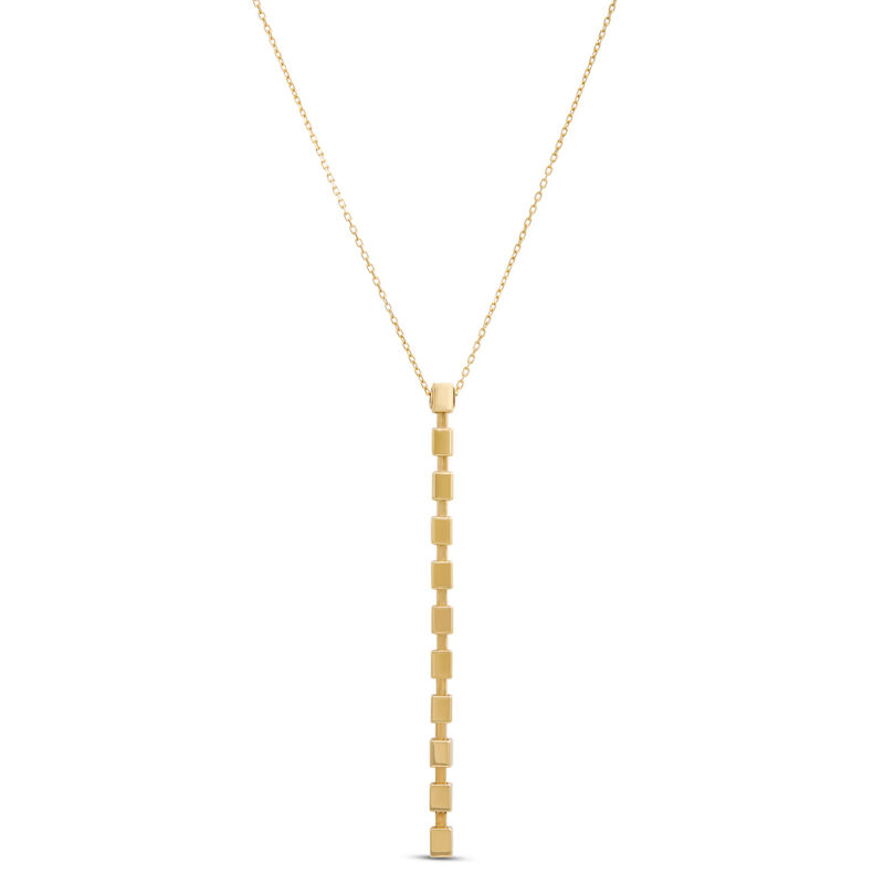 Toscano Cubic Linear Drop Necklace 14K Yellow Gold image number 0