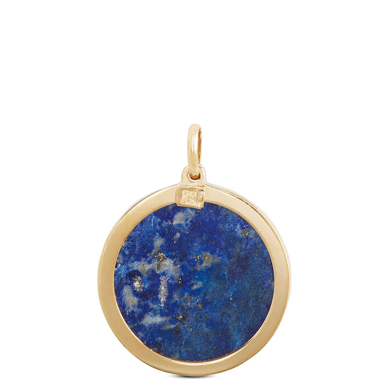 Toscano Lapis Compass Pendant, 14K Yellow Gold image number 1