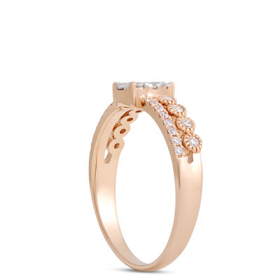 Pear Shaped Cluster Diamond Ring, 14K Yellow Gold