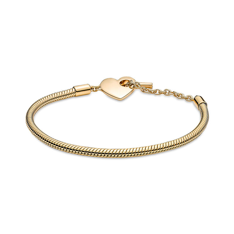 Pandora Moments Heart T-Bar Snake Chain Bracelet image number 1