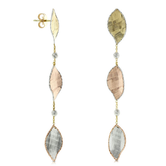 Toscano Leaf Dangle Earrings 14K