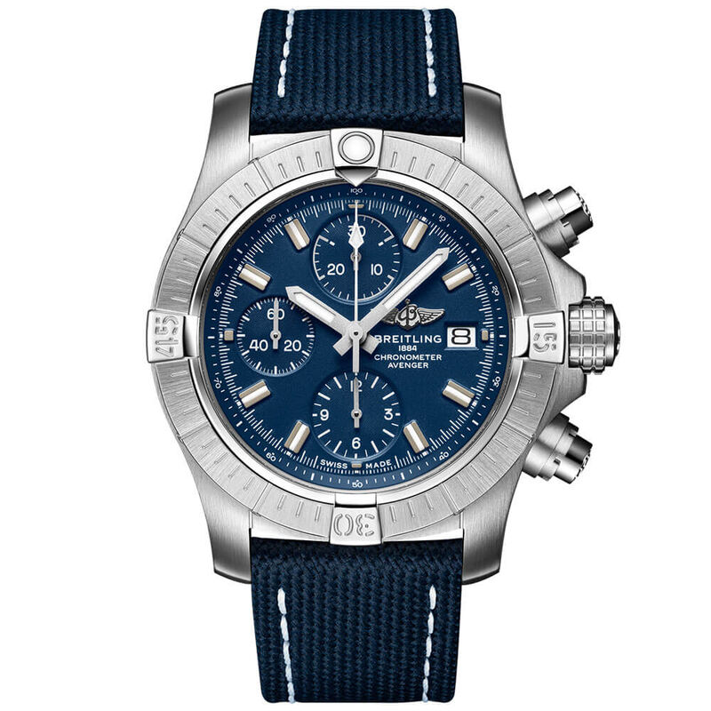 Breitling Avenger Chronograph 43 Blue Leather Watch, 43mm image number 1