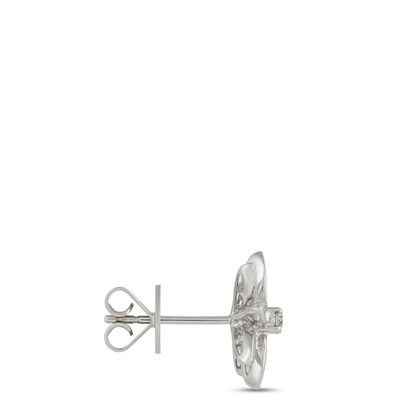 Flower Shaped Diamond Earrings, &frac12; Carat Total Weight, 14K White Gold