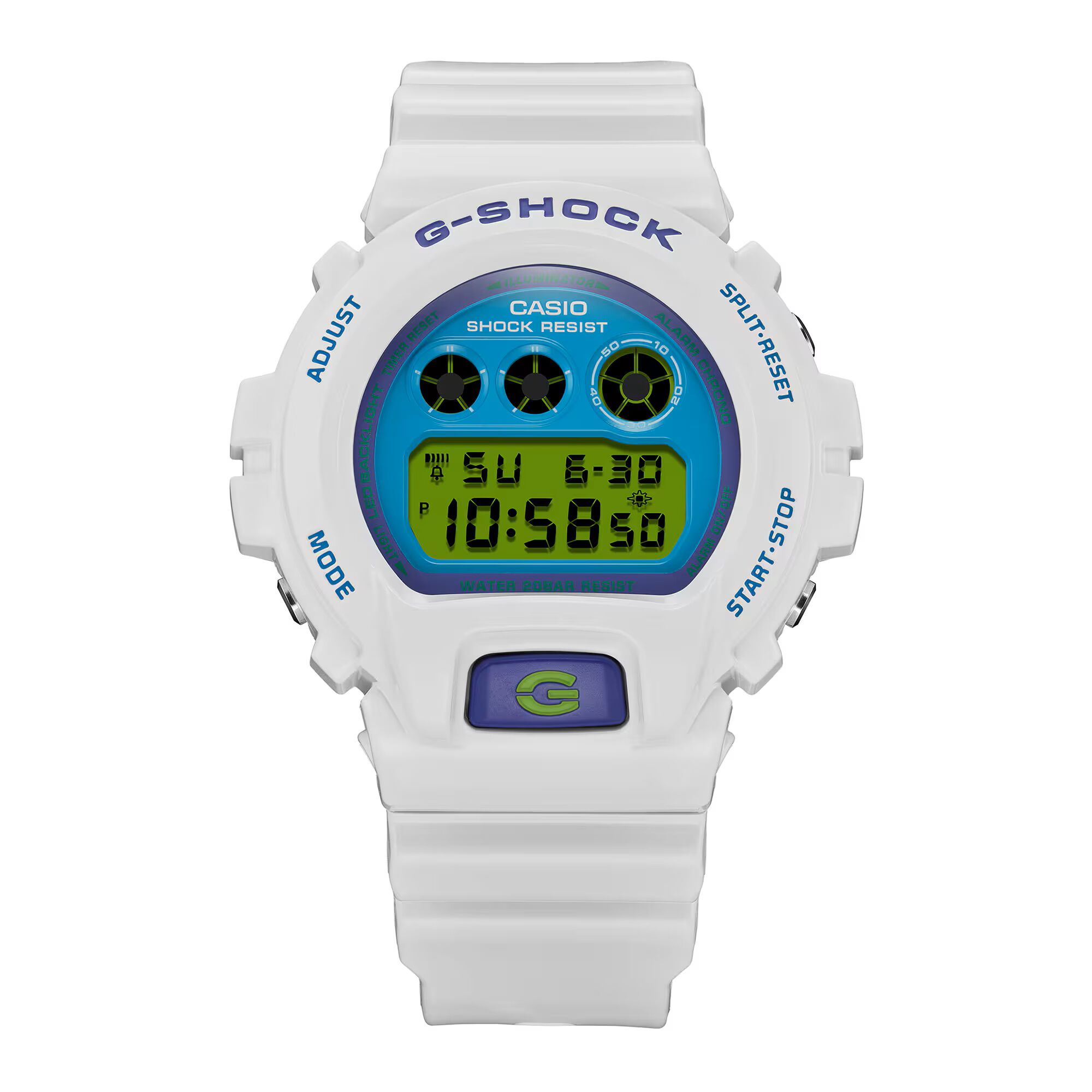 G-Shock 6900 Series Digital Blue Dial Watch, 50mm