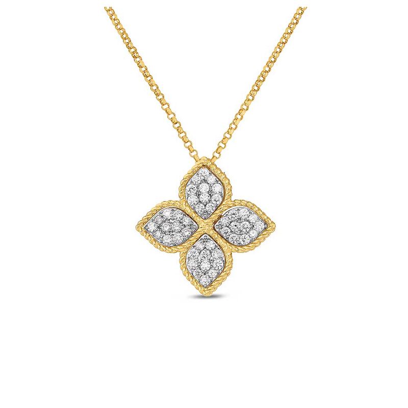 Roberto Coin Princess Flower Diamond Necklace 18K image number 1