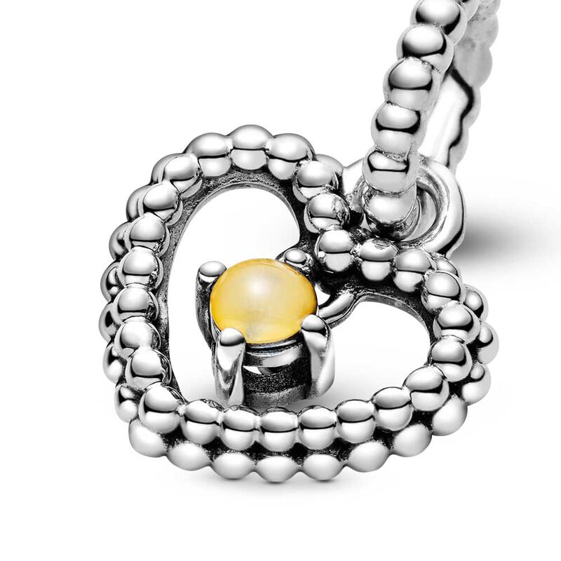 Pandora Honey Crystal Beaded Heart Dangle Charm image number 3