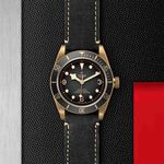 TUDOR Black Bay Watch Bronze Case Grey Dial Leather Strap, 43mm
