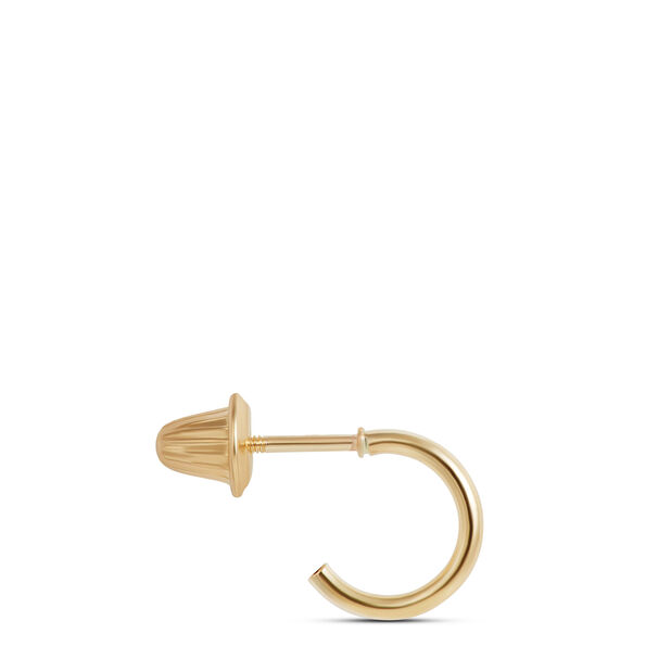 Three-Quarter Hoop Baby Earrings, 14K Yellow Gold