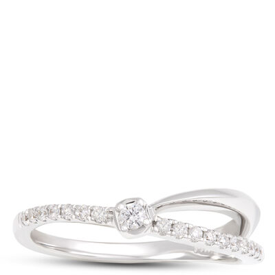 Split Shank Diamond Ring, 14K White Gold