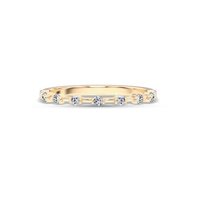 Classic Round Diamond Band, 1/10 Carat Total Weight, 14K Yellow Gold