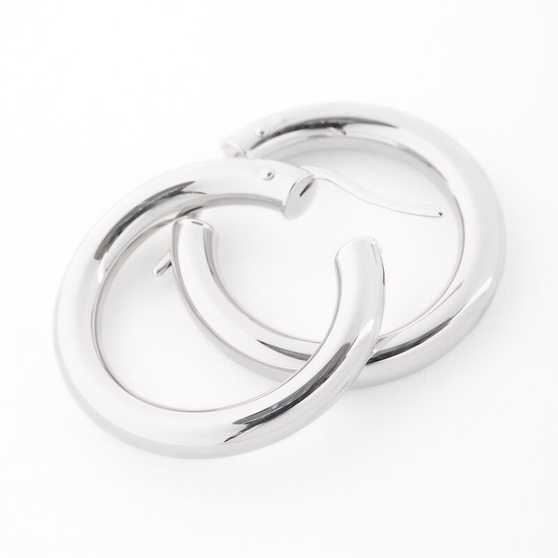 Toscano 27MM Hoop Earrings, 14K White Gold image number 1
