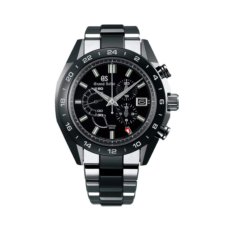 Grand Seiko Sport Collection Chronograph Watch Black Dial Ceramic and Titanium Bracelet, 46.4mm image number 1