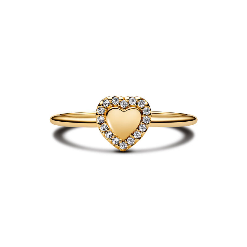 Pandora Engravable Heart Halo Ring image number 2