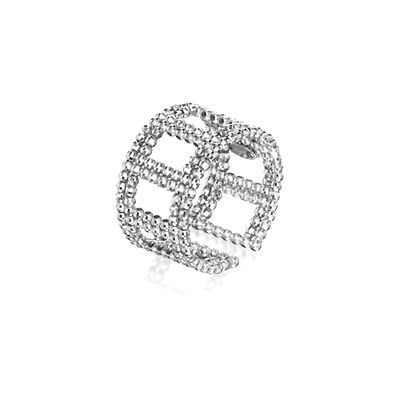 Platinum Born Diamond Cut 8-Row Open Center Band