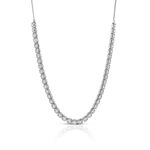 Diamond Milgrain Square Link Necklace 14K, 3.7 ctw.