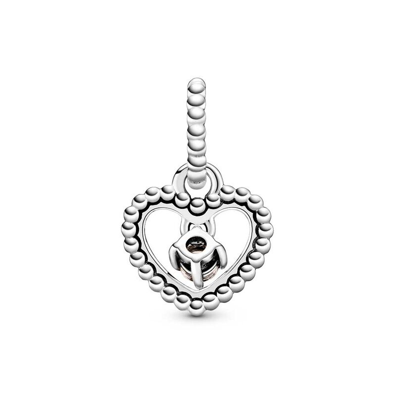 Pandora Misty Rose Crystal Beaded Heart Dangle Charm image number 2