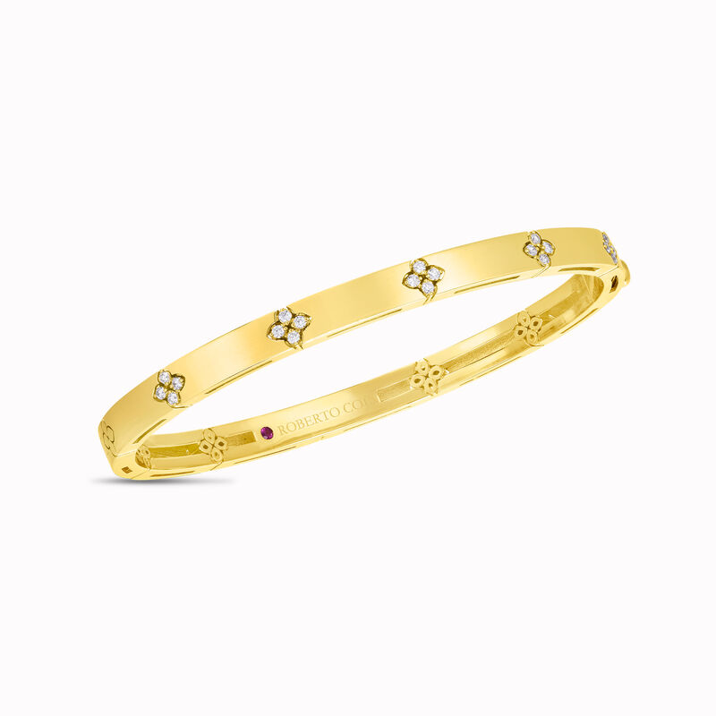 Roberto Coin 18K Gold Love in Verona Narrow Width Diamond Accent Bangle image number 0