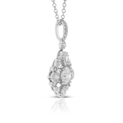 Ben Bridge Signature Diamond Fancy Halo Necklace 18K