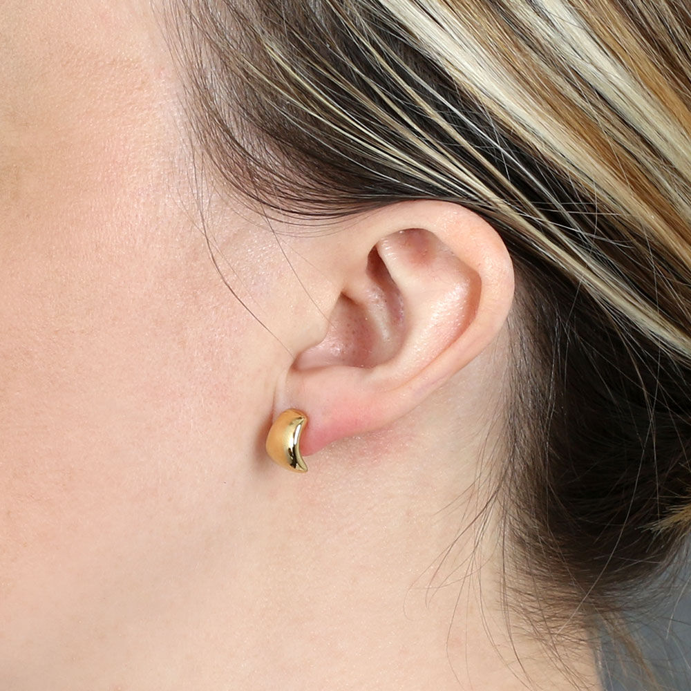 10MM Small Half Wrap Hoop Earrings 14K