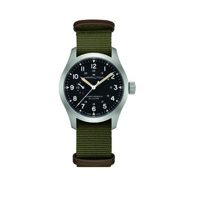 Hamilton Khaki Field Mechanical Power Reserve Black Dial Watch, 40mm