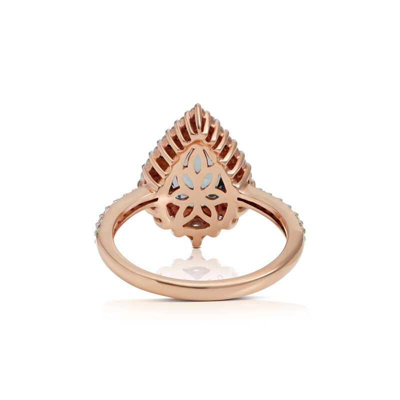 Rose Gold Pear Gray Spinel & Diamond Ring 14K image number 2