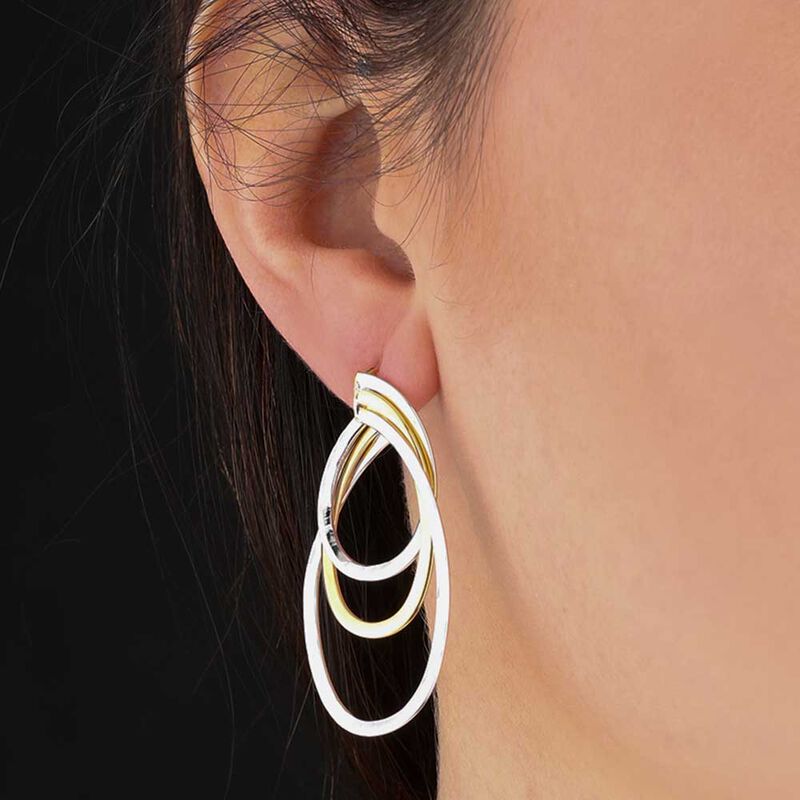 Toscano Triple Hoop Earrings 14K image number 2