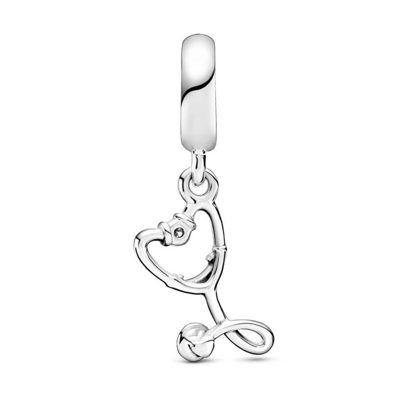 Pandora Stethoscope Heart CZ Dangle Charm image number 1