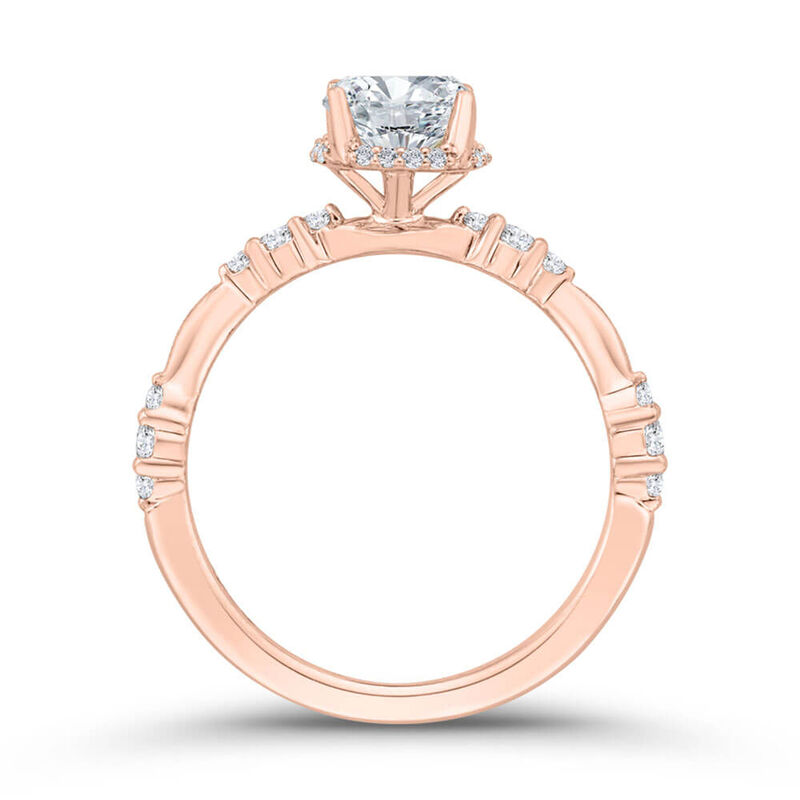 Bella Ponte Rose Gold Diamond Engagement Ring Setting 14K image number 3