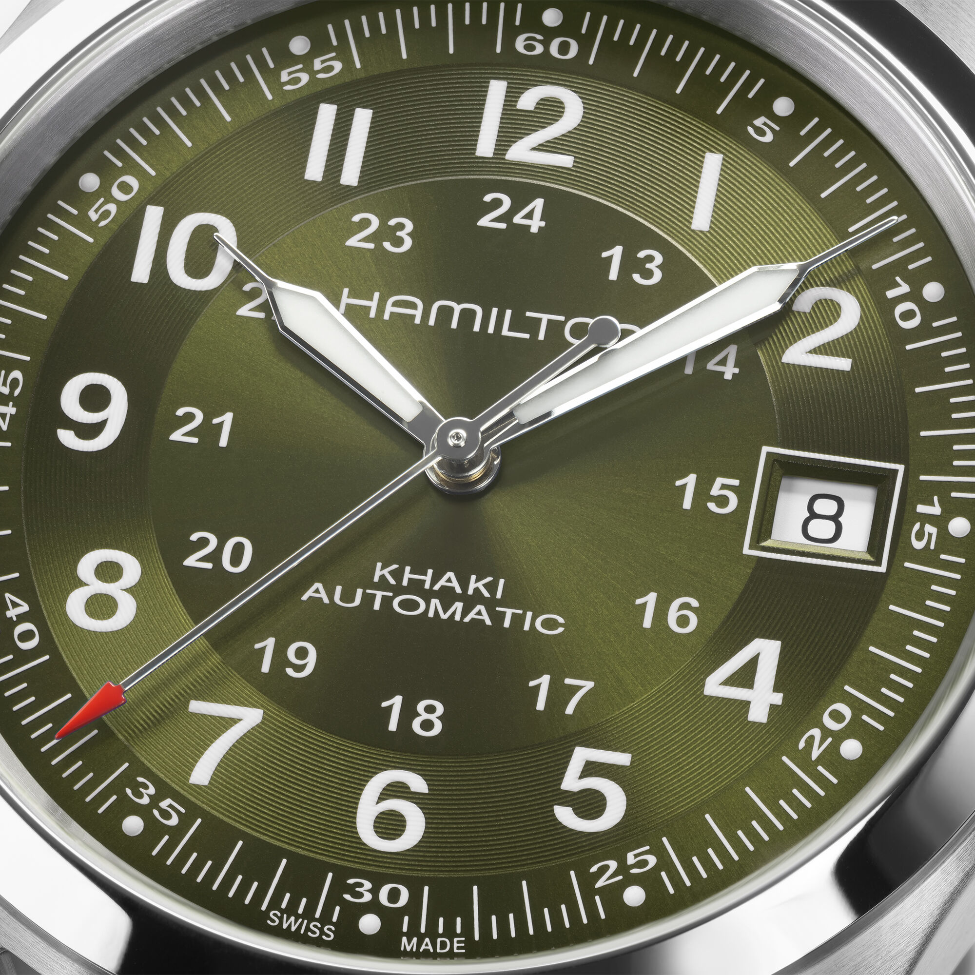 HAMILTON Khaki 腕時計 グリーン Hamilton Khaki Field Auto Green Dial Watch, 38mm