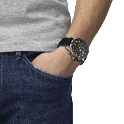 Tissot Supersport Chrono Black Steel Quartz Watch, 45.5mm