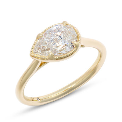 Bella Ponte Pear Shaped Diamond Engagement Ring, 1-&frac12; Carat, 14K Yellow Gold