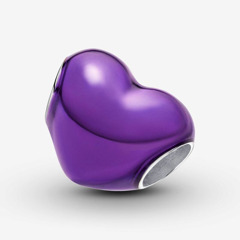 Pandora Metallic Purple Heart Charm image number 1
